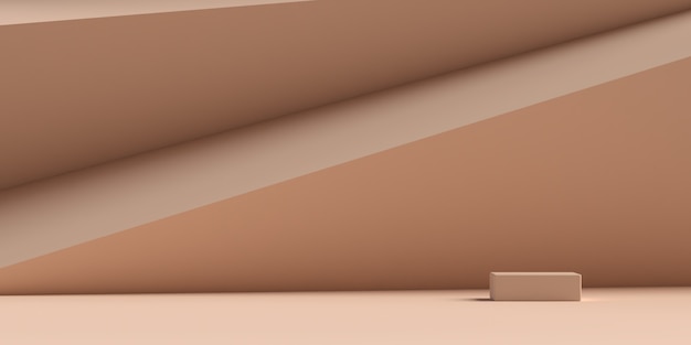 Representación 3D del podio de forma de geometría de escena abstracta