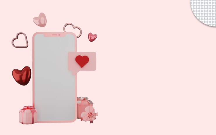 PSD representación 3d de la promoción de venta en línea de happy valentines day para el concepto de marketing empresarial