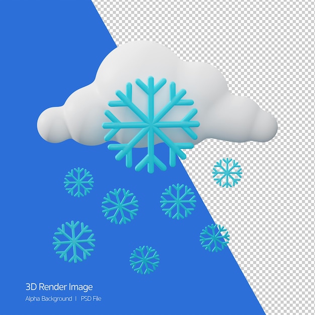 Representación 3d del pronóstico del tiempo 'Blizzard' aislado