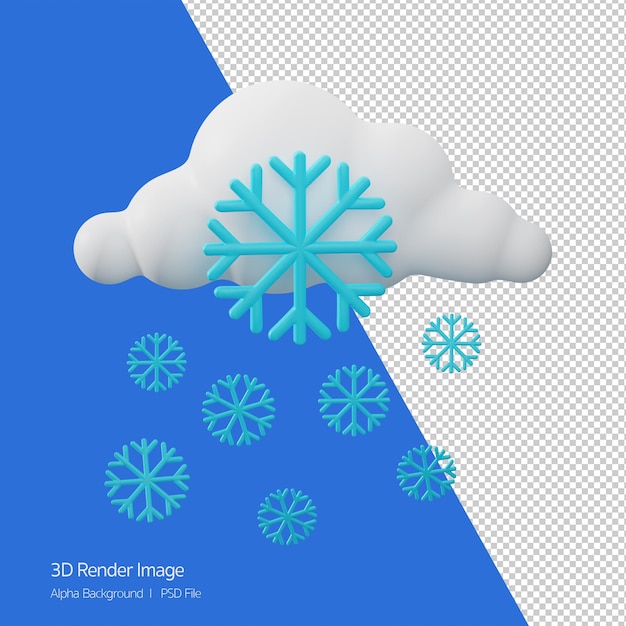 PSD representación 3d del pronóstico del tiempo 'blizzard' aislado