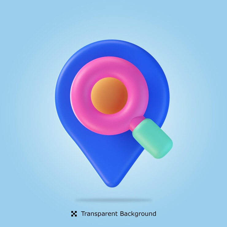 PSD representación 3d de psd buscar buscar ubicación icono 3d ilustración aislada
