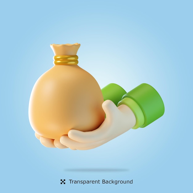 Representación 3d PSD Dar limosna icono 3d ilustración aislada