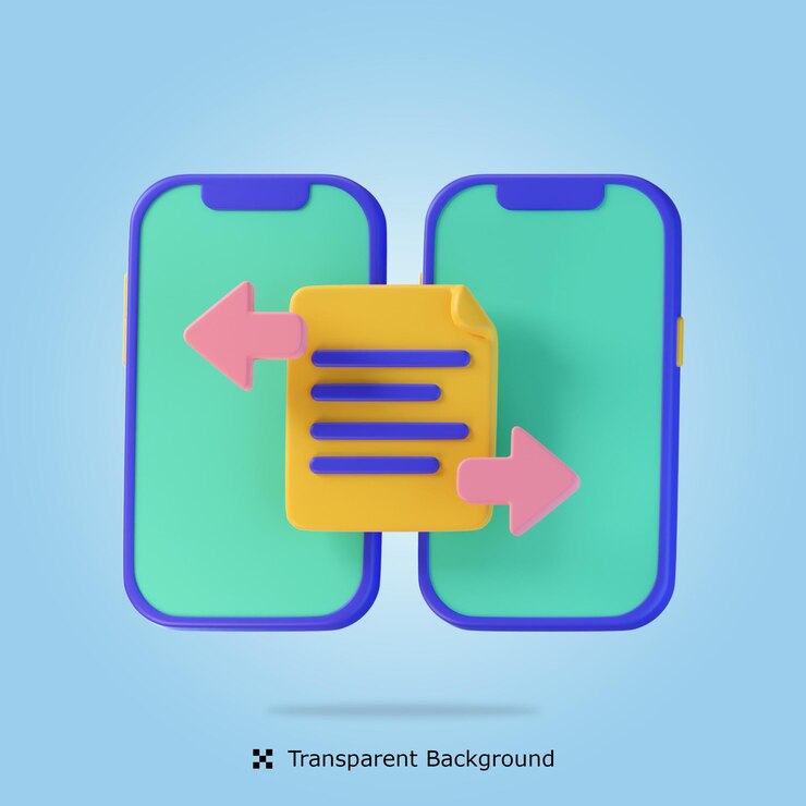 PSD representación 3d psd icono 3d de uso compartido de archivos ilustración aislada