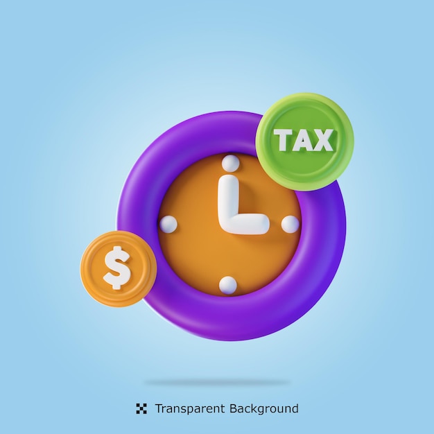 PSD representación 3d de psd tax time icono 3d ilustración aislada