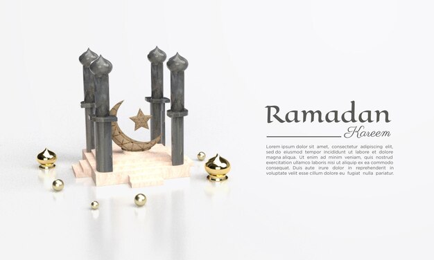 Representación 3D de Ramadán kareem