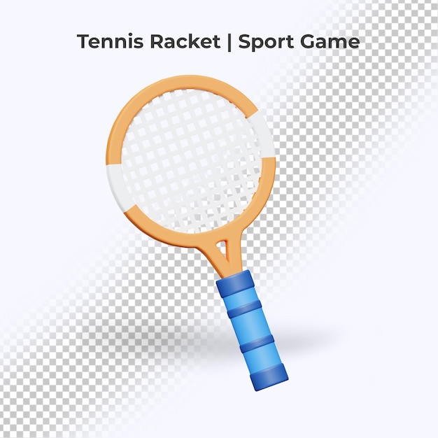Representación 3d de raqueta de tenis