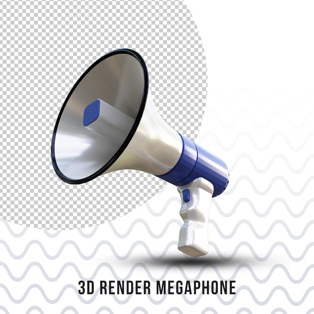 Representación 3d realista del megáfono aislado