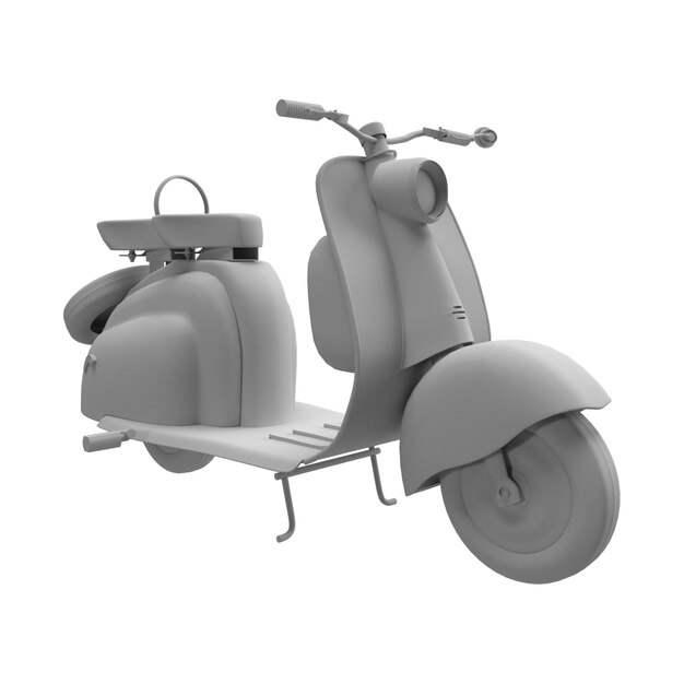 PSD una representación 3d realista de scooter gris