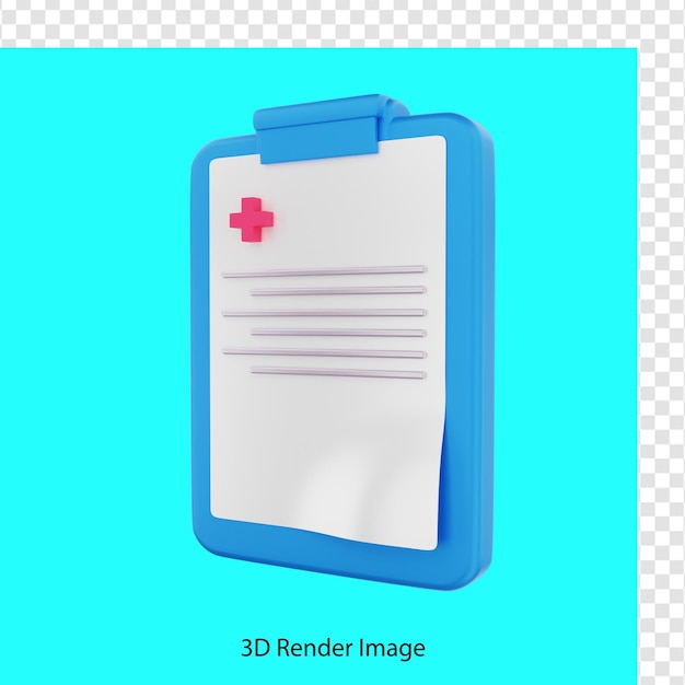 PSD representación 3d de la receta del médico.