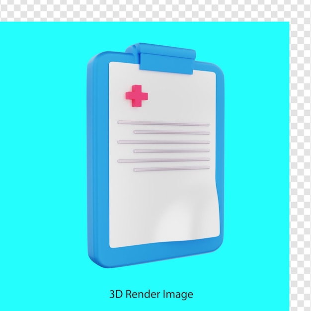 PSD representación 3d de la receta del médico.