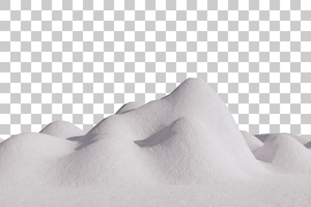 PSD representación 3d del recorte de la escena del paisaje de la colina de nieve