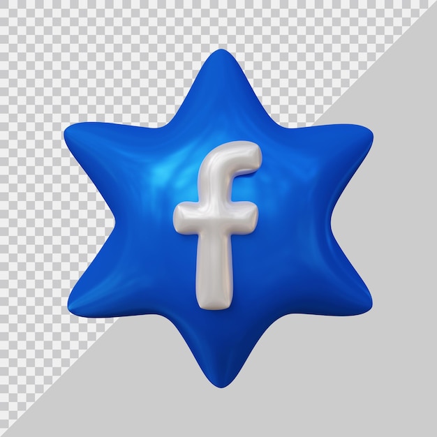 Representación 3d de las redes sociales del icono de facebook con estilo moderno