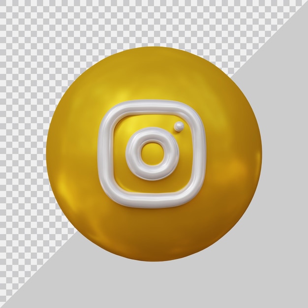 Representación 3d de las redes sociales del icono de instagram con estilo moderno