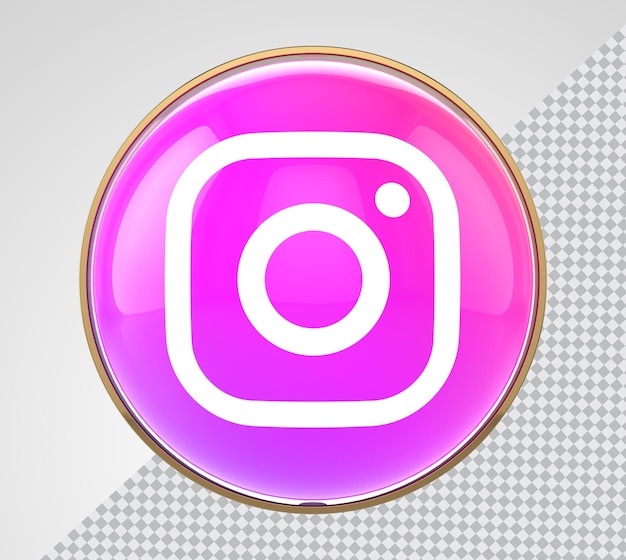 PSD representación 3d de redes sociales instagram