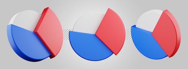 Representación 3D de rendimiento de estadísticas de gráfico circular