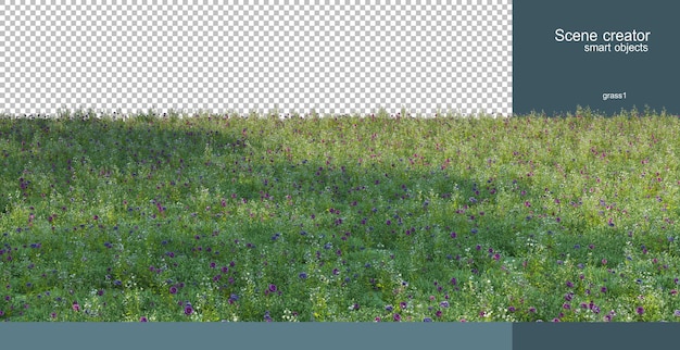 Representación 3D de la representación del paisaje natural.