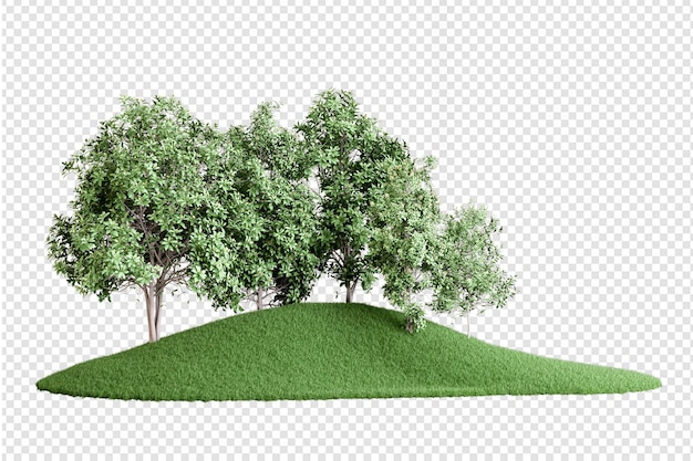 Representación 3D de la representación del paisaje natural.