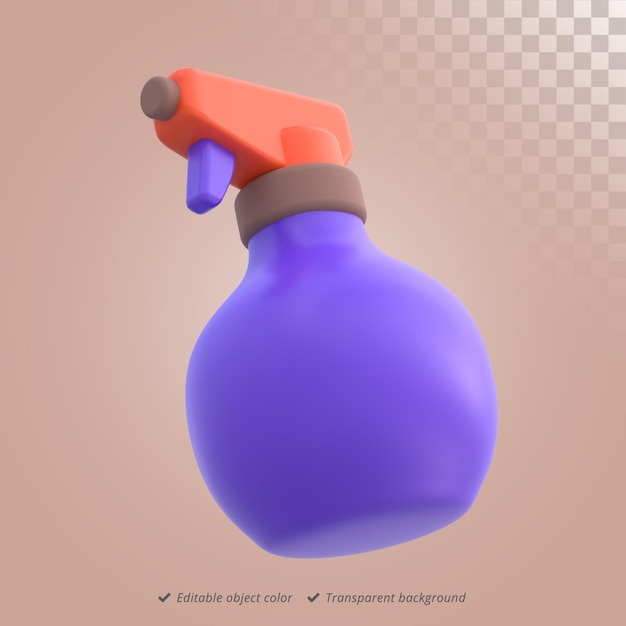 PSD representación 3d de un rociador de cabello de barbería