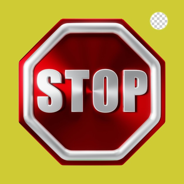 PSD representación 3d de la señal de stop en la placa roja