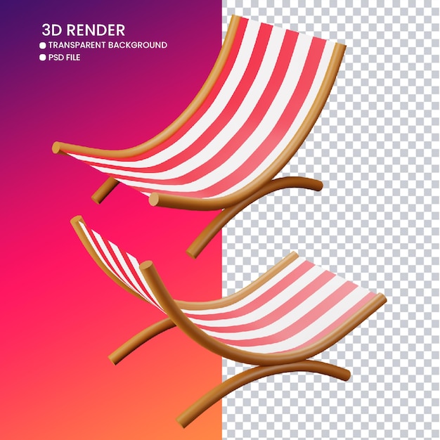 PSD representación 3d de silla de playa