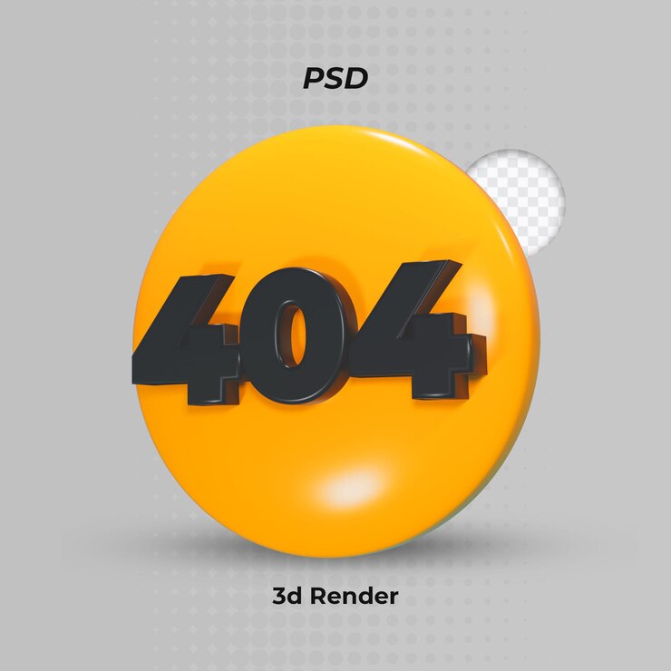 PSD representación 3d del símbolo 404