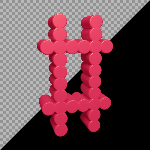Representación 3D del símbolo hashtag