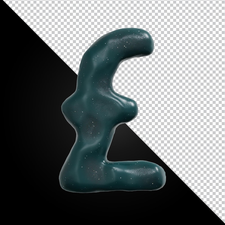 PSD representación 3d del símbolo de la libra del alfabeto aislado