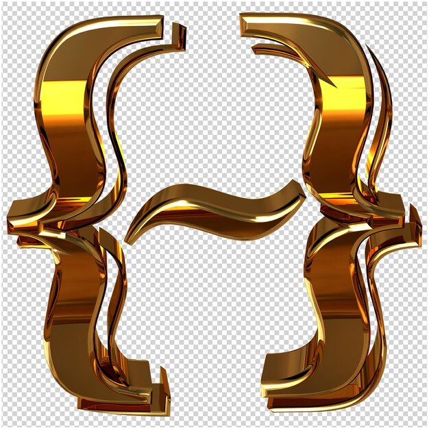 Representación 3d del símbolo de oro