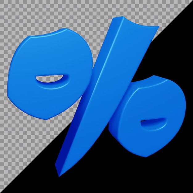 Representación 3D del símbolo de porcentaje