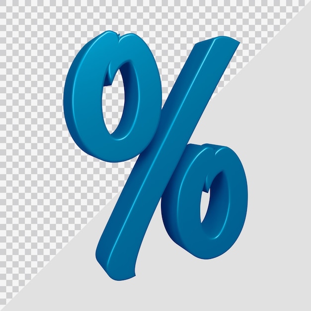 Representación 3d del símbolo de porcentaje