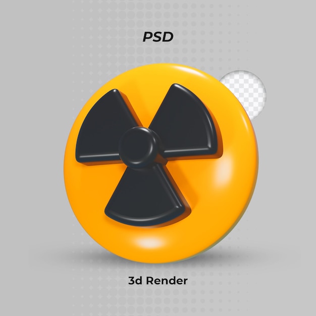 Representación 3d del símbolo de radiación