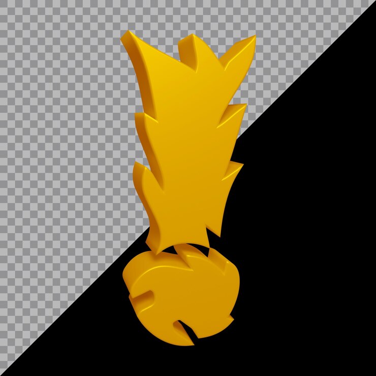 PSD representación 3d del símbolo de signo de exclamación