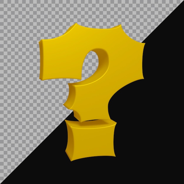 representación en 3D del símbolo del signo de interrogación