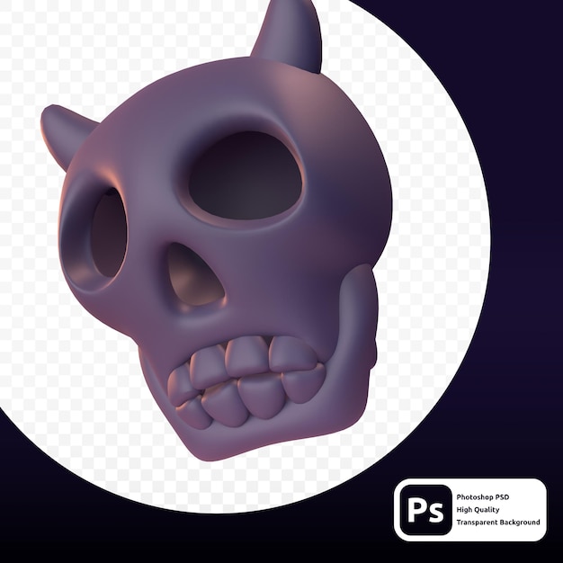 Representación 3d de skull para presentación o web de activos gráficos