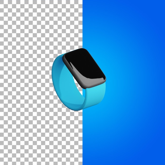 Representación 3d de smartwatch azul simple