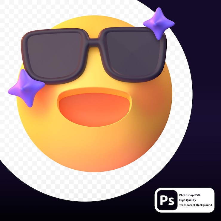 PSD representación 3d de smile emoji para presentación o web de activos gráficos