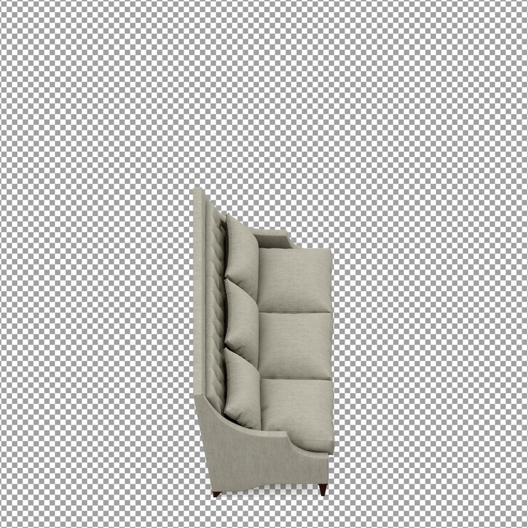 PSD representación 3d de sofá minimalista aislado