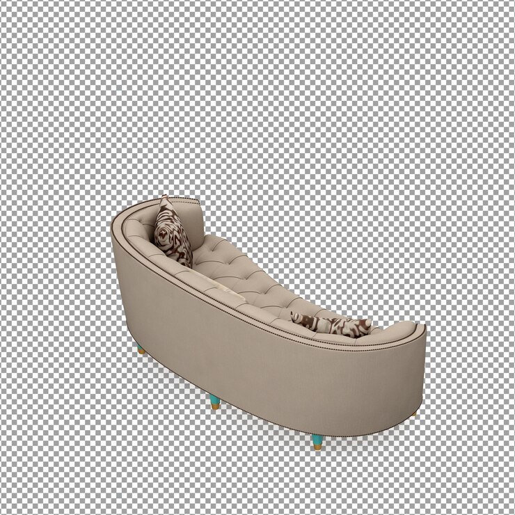 PSD representación 3d de sofá minimalista aislado