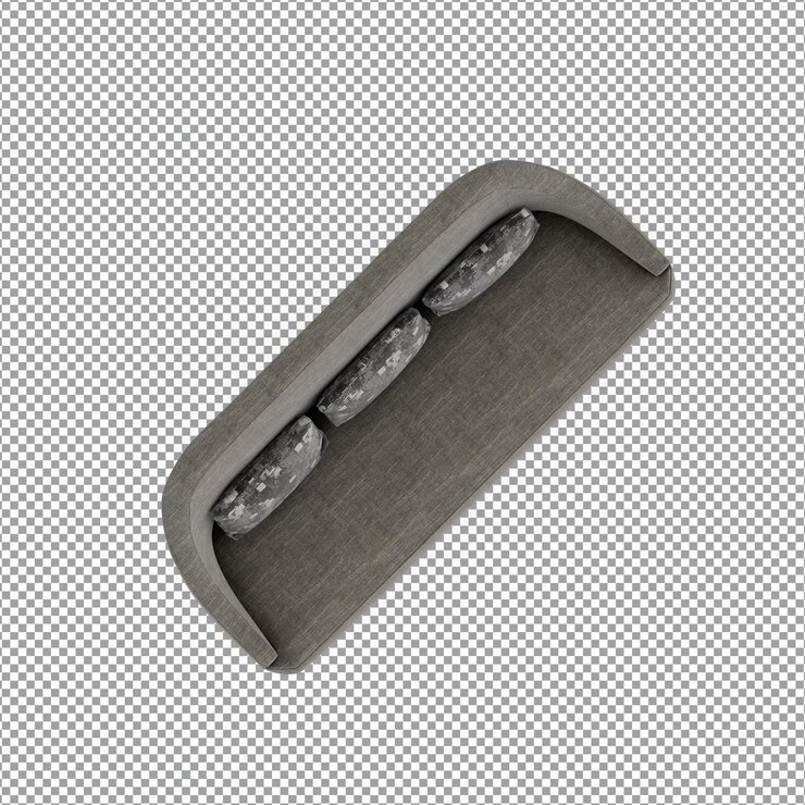 PSD representación 3d de sofá minimalista aislado