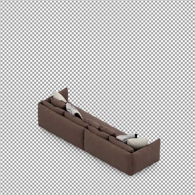 PSD representación 3d de sofá minimalista aislado