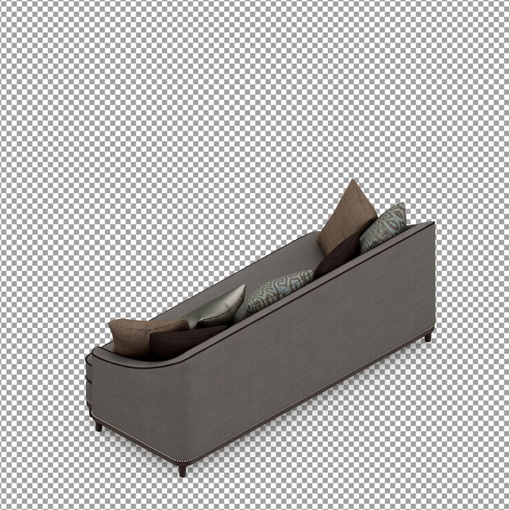 PSD representación 3d de sofá minimalista aislado