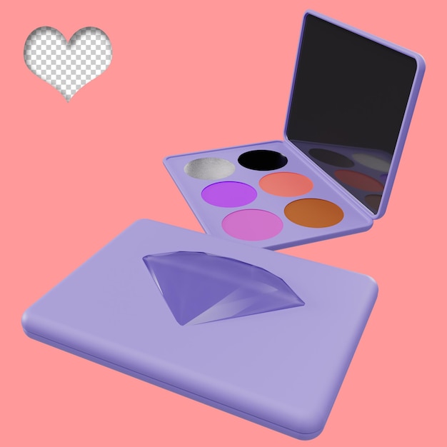 Representación 3D de sombra de ojos