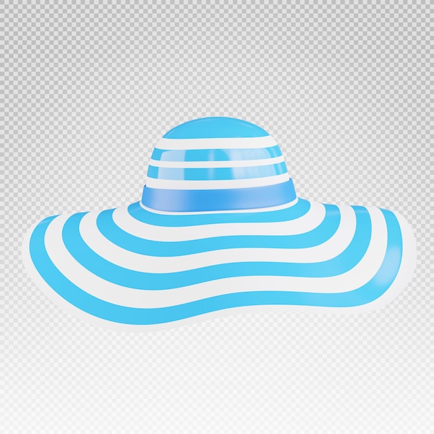 Representación 3d de sombrero de playa