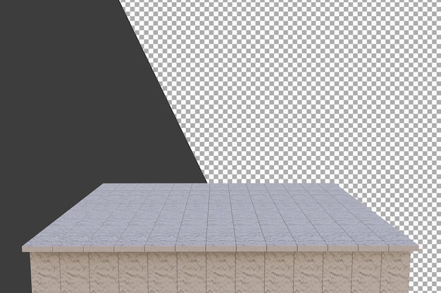 Representación 3d de tablero de madera aislada
