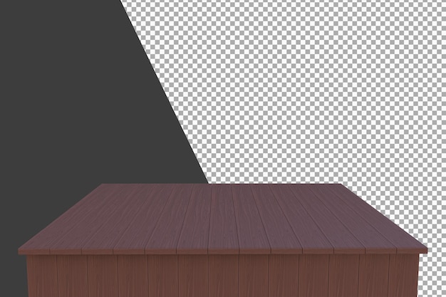 Representación 3d de tablero de madera aislada
