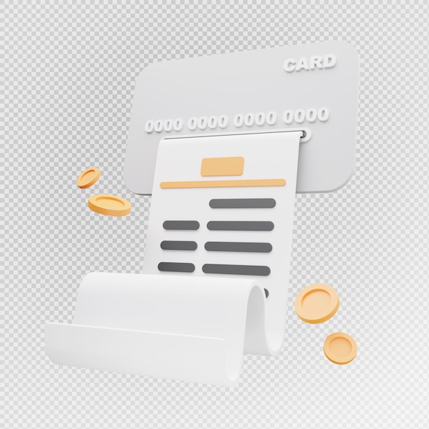 Representación 3d de tarjeta de crédito con concepto de pago
