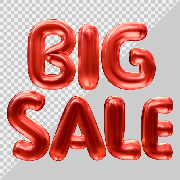 Representación 3d de texto de gran venta con estilo moderno
