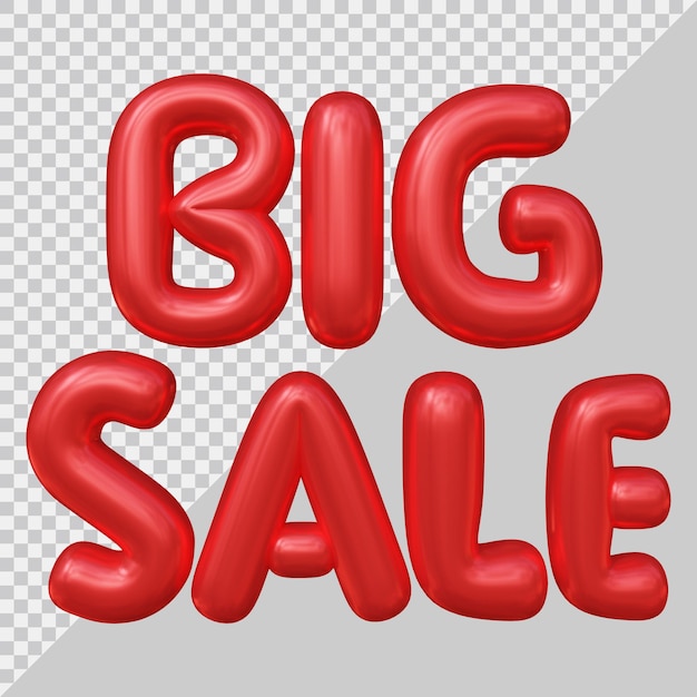 Representación 3d de texto de gran venta con estilo moderno