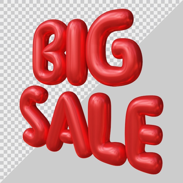 Representación 3d de texto de gran venta con estilo moderno