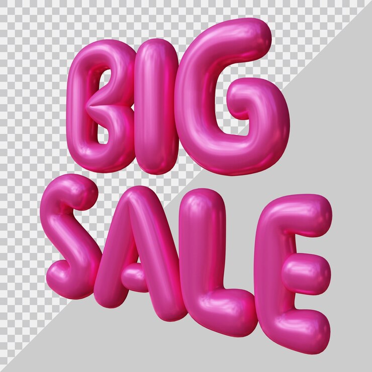 PSD representación 3d de texto de gran venta con estilo moderno